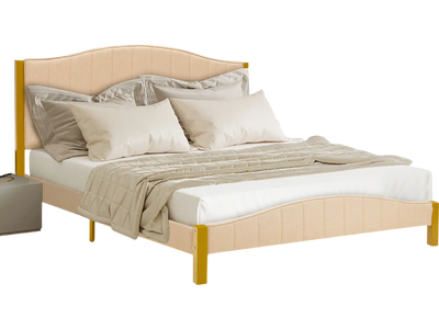 Costway Upholstered Quilted Headboard Queen Bed Frame 35841069 New
