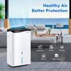 100-pint dehumidifier in white with smart app and Alexa control, ideal for home and basements up to 5500 sq.ft.