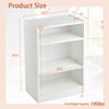 3-tier white bookcase with adjustable shelves, sturdy design, ideal for organizing supplies in living room or study.