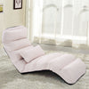 Folding Lazy Sofa Chair Stylish Sofa Couch Beds Lounge Chair W/Pillow-Beige - Gallery View 1 of 11