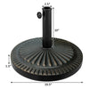 Heavy-duty bronze umbrella base with a petaloid knob, designed for stability in outdoor settings like patios and.