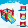 Kids inflatable bounce castle dimensions showing height, length, and width, made of durable 420D oxford cloth for.