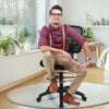 Adjustable height mid back mesh drafting office chair with ergonomic lumbar support, 360-degree swivel, and modern.