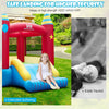 Kids inflatable bounce castle made of durable 420D oxford cloth with protective mesh walls, ideal for backyard fun.