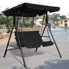 Loveseat Cushioned Patio Steel Frame Swing Glider -Black - Gallery View 1 of 11