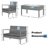Dimensions of the 4-piece outdoor rattan conversation set with comfortable cushions and sturdy steel frame for.