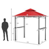 Outdoor barbecue grill gazebo canopy tent with double roof, 360-degree ventilation, and built-in bottle opener for.