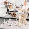 Baby High Chair Foldable Feeding Chair with 4 Lockable Wheels-Black - Gallery View 1 of 10
