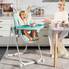 Baby High Chair Foldable Feeding Chair with 4 Lockable Wheels-Green - Gallery View 1 of 10