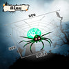 5-foot Halloween inflatable spider with glowing green body, red eyes, and 8 long legs, perfect for outdoor decor.
