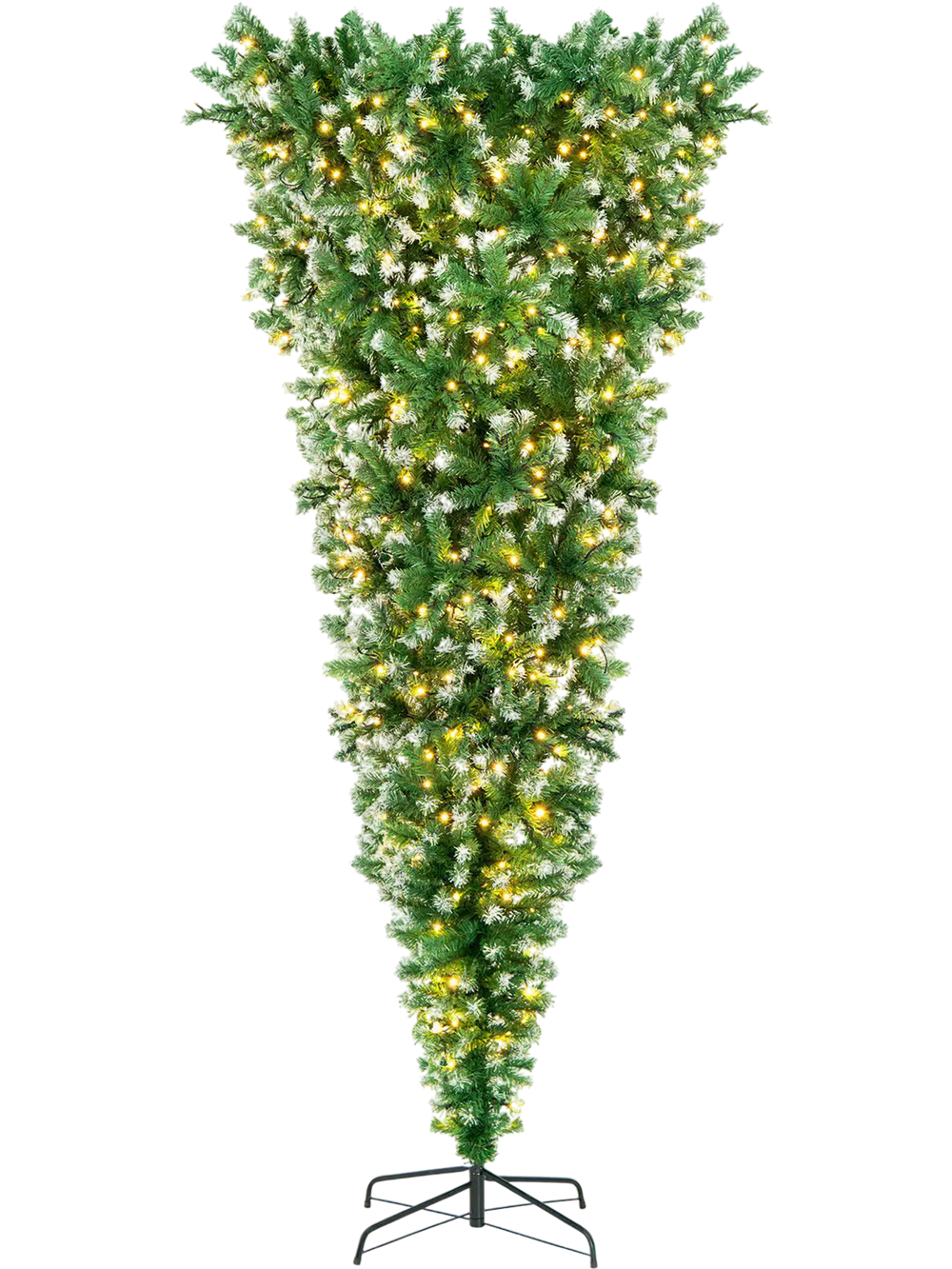 7.5 Feet Pre-Lit Snowy Upside Down Christmas Tree 1100 Tips
