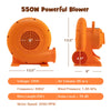 550W air blower for inflatables, featuring a 25ft GFCI cable, strong airflow, and durable odorless PP construction.