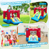 Inflatable kids bounce castle with slide, made of 420D oxford cloth, suitable for indoor and outdoor play.