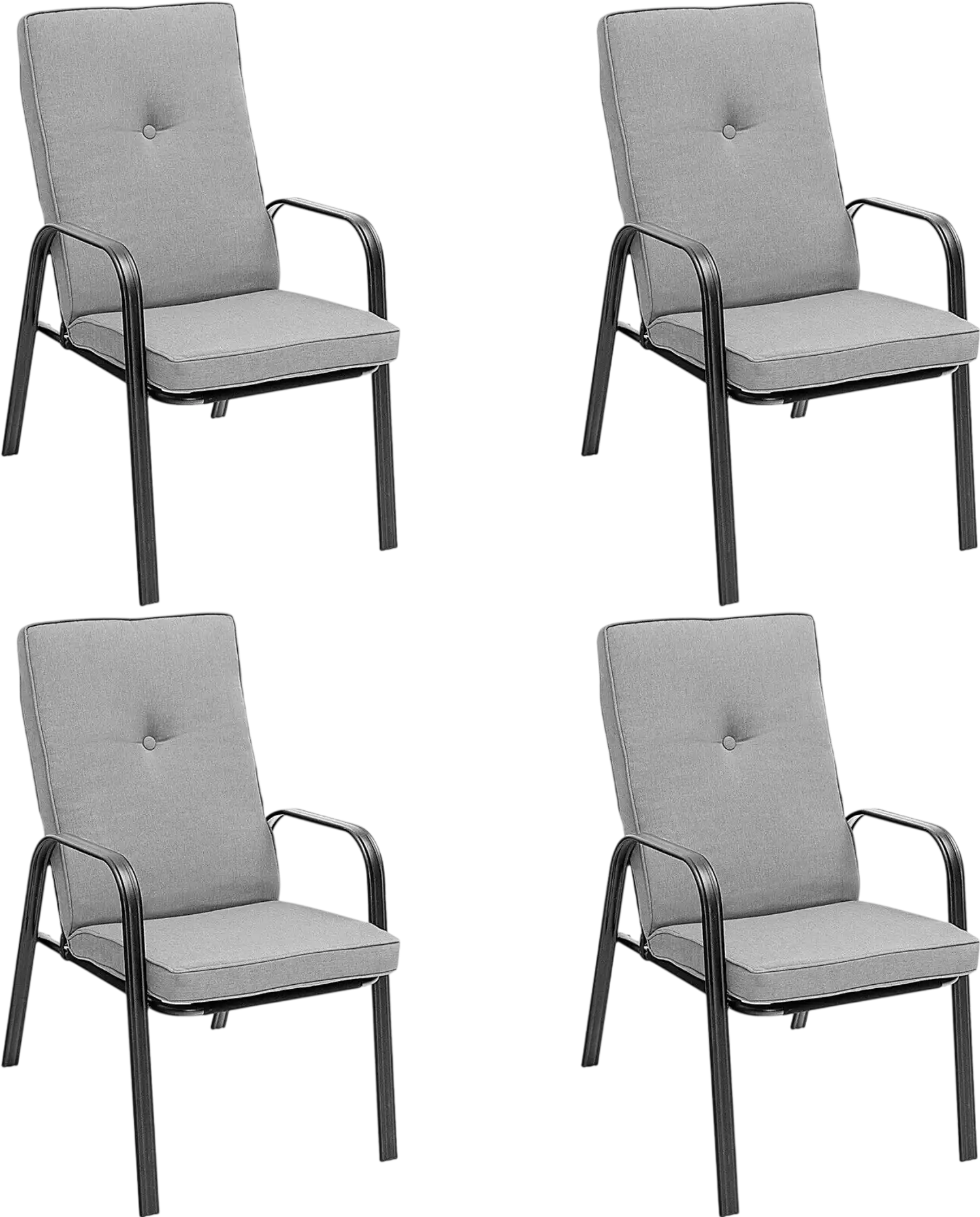 Costway 4 Patio Dining Stackable Chairs w/ High-Back Cushions 94061827 New