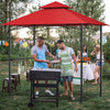 8 x 5 Feet Outdoor Barbecue Grill Gazebo Canopy Tent BBQ Shelter-Wine - Gallery View 1 of 10