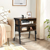 Stackable nightstand shelf with metal frame, featuring spacious storage compartments and a retro design for versatile.