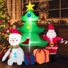 Inflatable 7.2 feet Christmas tree with Santa Claus and snowman, featuring bright LED lights for festive outdoor decor.