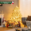 4.5 feet pre-lit snow flocked Christmas tree with 150 warm white lights, perfect for festive holiday decor.