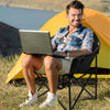 Folding Camping Moon Padded Chair with Carrying Bag-Black - Gallery View 1 of 9