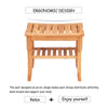 Bamboo shower chair bench with storage shelf, ergonomic design, moisture-resistant, ideal for bathroom or sauna use.