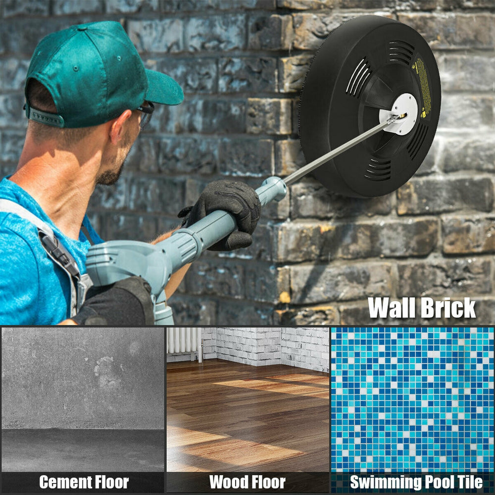 16-inch pressure washer surface cleaner attachment with dual rotating jets for fast, streak-free cleaning of outdoor.