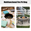 36-inch round steel fire pit ring with powder-coat finish, ideal for DIY outdoor use, easy to assemble and clean.