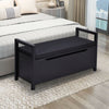 34.5 ×15.5 ×19.5 Inch Shoe Storage Bench with Cushion Seat for Entryway-Black - Gallery View 1 of 11