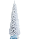 7-foot unlit artificial slim Christmas pencil tree in bright white, designed for space-saving holiday decor.