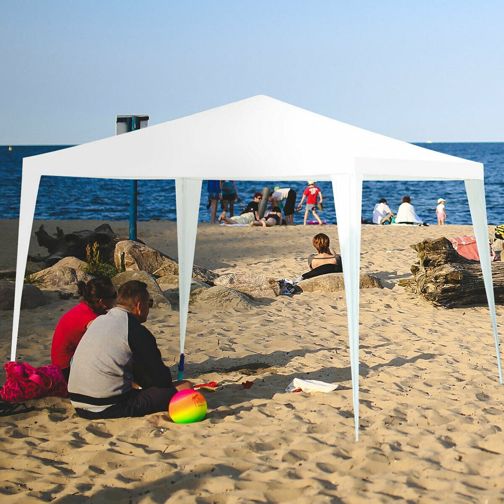 10x10 feet outdoor canopy tent with 4 removable sidewalls, ideal for beach events, providing UV protection and.
