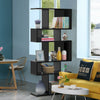 5 Cubes Ladder Shelf Corner Bookshelf Display Rack Bookcase-Black - Gallery View 1 of 12