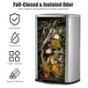 Stainless steel 13.2-gallon trash can with a plastic bucket, featuring a seal design for odor isolation and easy.