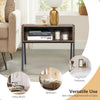 Stackable nightstand accent table with metal frame, spacious storage, retro style, ideal for living room or bedroom use.