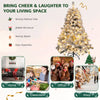 4.5 feet pre-lit snow flocked Christmas tree with 150 warm white lights, ideal for festive home decoration.