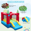 Inflatable kids bounce castle with protective mesh walls, elevated handrails, and vibrant colors for safe outdoor fun.