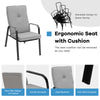Stackable patio dining chair with high-back cushion, ergonomic design, and anti-skid footpads for outdoor comfort.