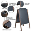 Double-sided 31.5-inch wood A-frame chalkboard sign for sidewalk advertising, featuring durable MDF construction and.