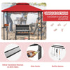 Outdoor barbecue grill gazebo with double roof, 360-degree ventilation, and built-in bottle opener for convenience.