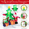 Inflatable Christmas decoration featuring colorful gift boxes and a cheerful Santa Claus, perfect for holiday yard.