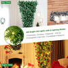 7.5 feet pre-lit upside down Christmas tree with 400 LED lights, featuring 1100 snowy branch tips for festive.