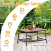 Rectangular coffee table with large acacia wood tabletop and extra shelf, perfect for outdoor snacks and drinks.