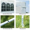 Detail of the 10x10 feet canopy tent showing reinforced corner, rust-resistant steel tube, and heavy-duty foot for.