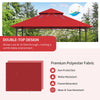 8 x 5 feet outdoor barbecue grill gazebo with double roof, UV and water-resistant polyester fabric for stable shelter.