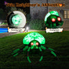 5-foot inflatable Halloween spider with glowing red eyes and green body lights, perfect for yard decoration.