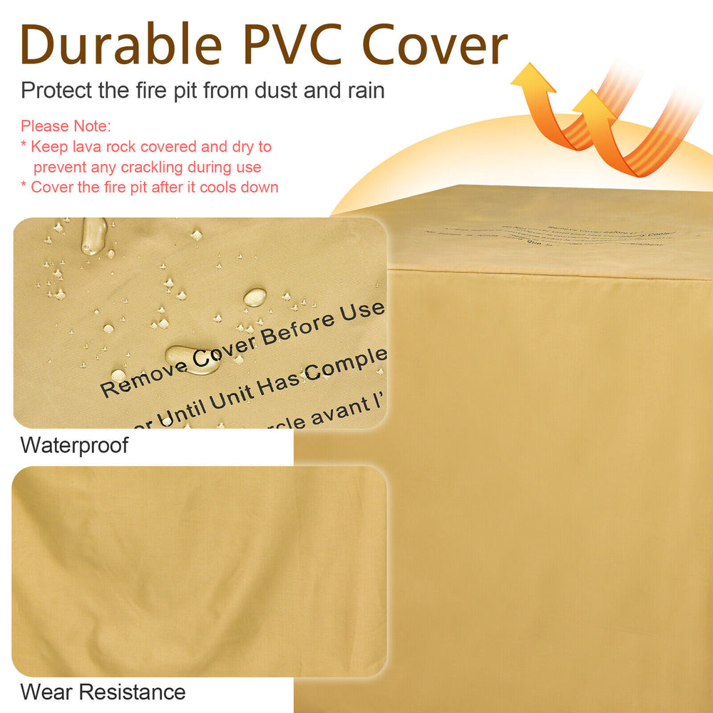 Durable PVC cover for 32-inch propane fire pit table, waterproof and wear-resistant, protects from dust and rain.