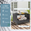 2-tier coffee table with premium tempered glass tabletop and additional storage shelf, perfect for outdoor patio use.