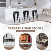 Black 30-inch bar stools set of 4 with square seat and handling hole, perfect for kitchen or home bar use.