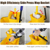 26 Quart side press wringer mop bucket with rubber wheels, ergonomic handle, and bright yellow color for easy.