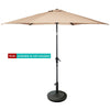 Heavy-duty bronze umbrella base with petaloid knob, suitable for umbrellas with 1.5" to 1.9" poles, ideal for outdoor.