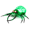 Creepy 5-foot inflatable spider with glowing green body, red eyes, and 8 long legs, perfect for Halloween decor.