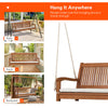 Detailed view of the sturdy hanging ropes on the 2-person porch swing bench, ensuring a safe and adjustable swing.